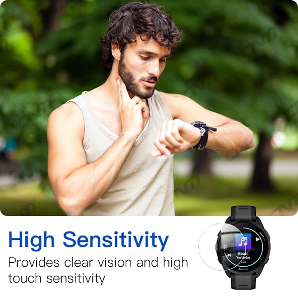 9H Premium Härdat Glas för Garmin Forerunner 165 Music Smartklocka Klar HD Skärmskydd för Garmin 165 Skyddsfilm 5 Pieces Forerunner 165