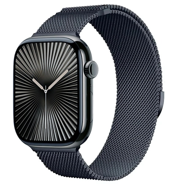 Milanese Armband för Apple Watch Band Ultra2 49mm 10 46mm 9 8 7 45mm 41mm Metall Magnetiskt Armband iWatch 6 5 4 SE2 44mm 40mm 42mm Midnight Blue 42mm-44mm-45mm