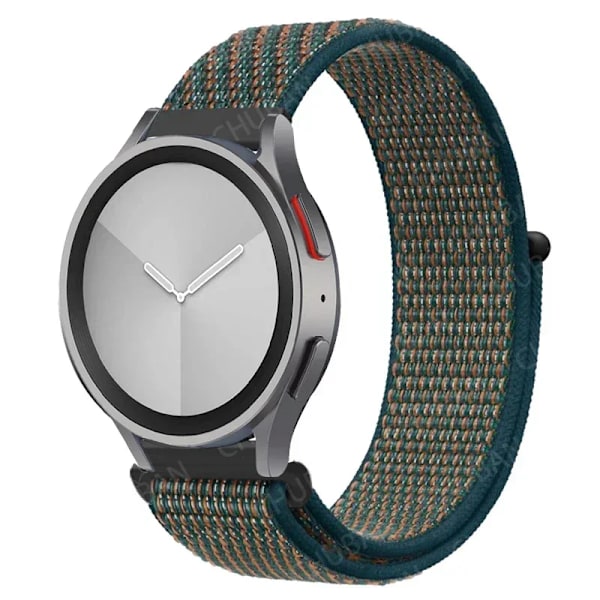 Nylon loop Band för Samsung Galaxy Watch 7-FE 6/5/pro/4/Classic/active 2 20mm/22mm sportarmband huawei gt 5-4-2-2e-3 pro rem 57 Crimson-Green 20mm watch band