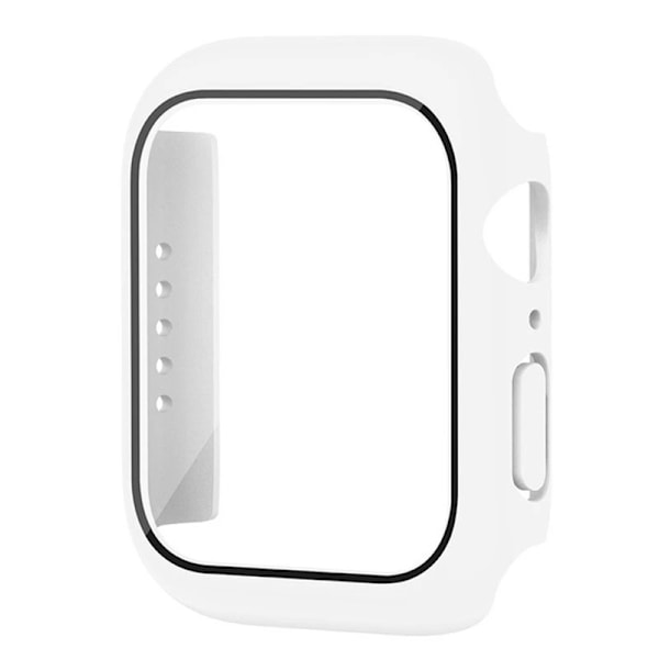 Glas+Skal för Apple Watch case 9 8 7 6 SE 3 iWatch Tillbehör Skärmskydd Apple watch series 44mm 40mm 38/42mm 45mm 41mm White 41mm series 7 8 9