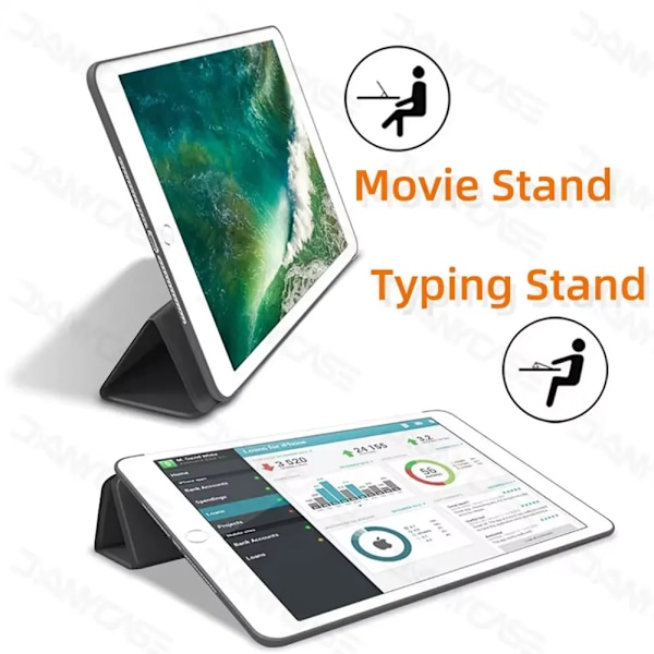 Skal för iPad Air 11 13 M2 2024 Pro 11 13 För Pro 11 12.9 10:e Gen Air 10.9 iPad 5/6:e 9.7 10.5 7/8/9:e 10.2 Mini 6 Fodral Gray 2024 Pro 11 M4