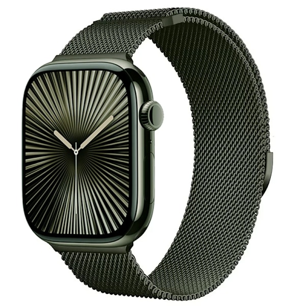 Milanese Armband för Apple Watch Band Ultra2 49mm 10 46mm 9 8 7 45mm 41mm Metall Magnetiskt Armband iWatch 6 5 4 SE2 44mm 40mm 42mm Army green 38mm-40mm-41mm
