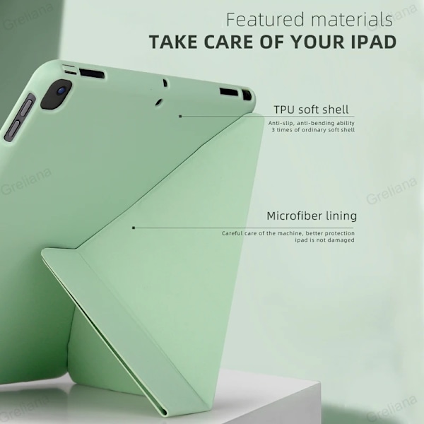 Fodral för Ipad Pro 11, iPad Air 11 11:e 11 2025 5:e 4:e 6:e 10.9 Funda iPad 9:e 10:e 7:e 8:e Gen Fodral Mini 6 7 4 5 10.2 9.7 Skydd DARK GREEN iPad (A16) 11th 11