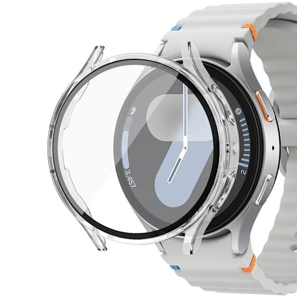 Skärmskyddsfodral för Samsung Galaxy Watch 7 6 5 4 40mm 44mm Matt Hårt PC-Fodral + Härdat Glas Fullt Skyddande Skal Stötfångare Clear Galaxy Watch4 5 44mm