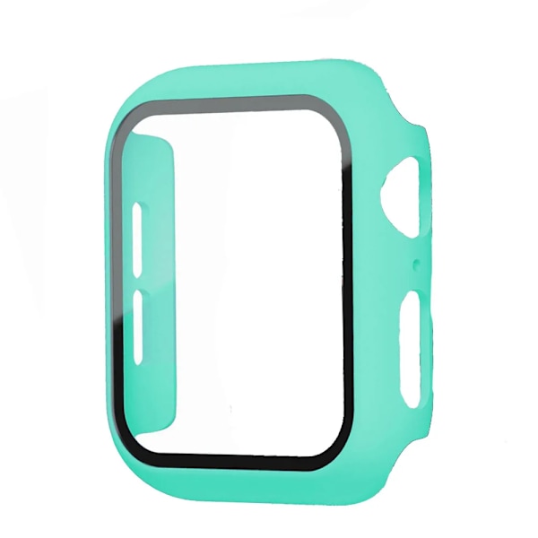 Glas+Skal för Apple Watch case 9 8 7 6 SE 3 iWatch Tillbehör Skärmskydd Apple watch series 44mm 40mm 38/42mm 45mm 41mm light green 41mm series 7 8 9