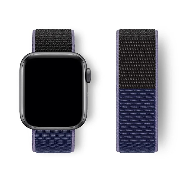 Nylon Loop Armband för Apple Watch band 44mm 40mm 45mm 41mm 46 42mm 49mm 44 45 mm armband iWatch serie 10 9 SE 7 6 5 4 Ultra 2 New Midnight Blue 43 40mm 41mm S10-42mm