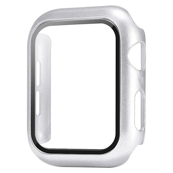 Glas+Skal för Apple Watch case 9 8 7 6 SE 3 iWatch Tillbehör Skärmskydd Apple watch series 44mm 40mm 38/42mm 45mm 41mm Bright silver 38mm serise 1 2 3