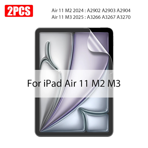 2 st Pappersliknande Skärmskydd för Ipad 10 10:e Pro 13 M4 12.9 2025, Ipad Air 11 5 4 M3 M2 A16 9:e Generationen Mini 6 7 Air 11 M3 M2
