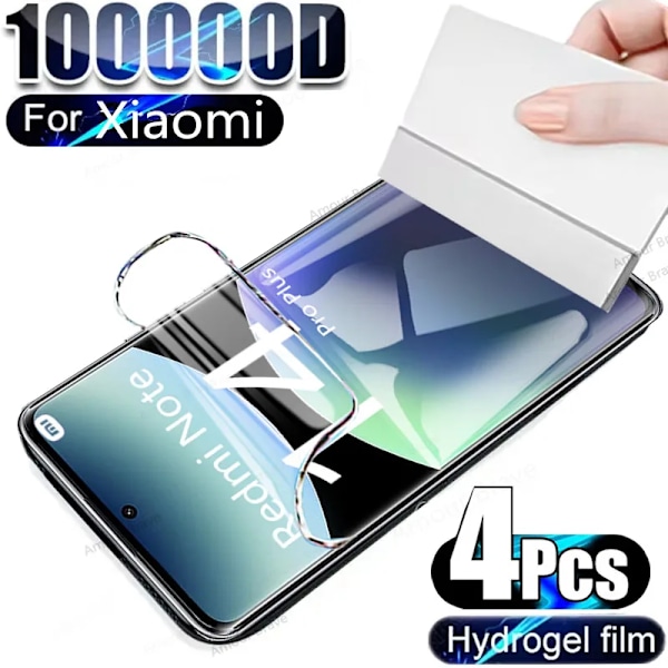 4 st Hydrogel Film för Xiaomi Redmi Note 14 Pro Plus 13 12 11 Skärmskydd Redmi 14C 13C A3 A1 A2 Note 14 5G 4G 14s Gel Film Redmi note 12 4G 5G 4pcs hydrogel films