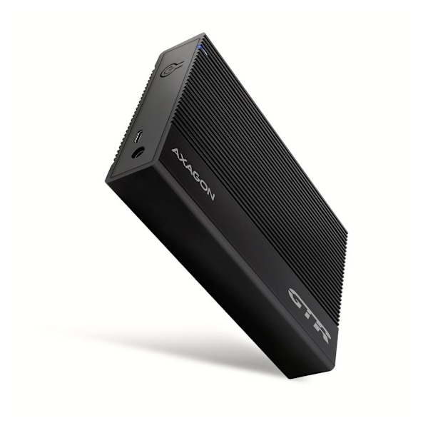 AXAGON, Ribbad aluminium USB 3.2 Gen 1 - SATA 6G extern box för 3,5" HDD, EE35-GTR