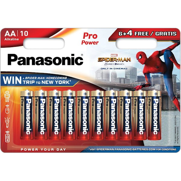 Set med 3 produkter. Panasonic Pro Power batteri LR6PPG/10B (6+4st)