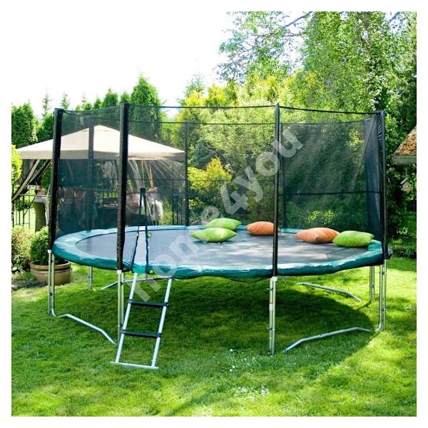 Kapsling for D305cm trampoline, med stenger, sort