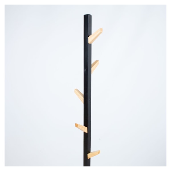 Coat rack FOREST D28H177cm, black/natural