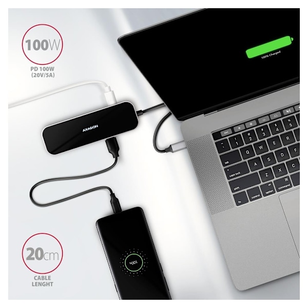 AXAGON, SuperSpeed ​​USB-C Combo 6in1 Hub, HMC-6H4A