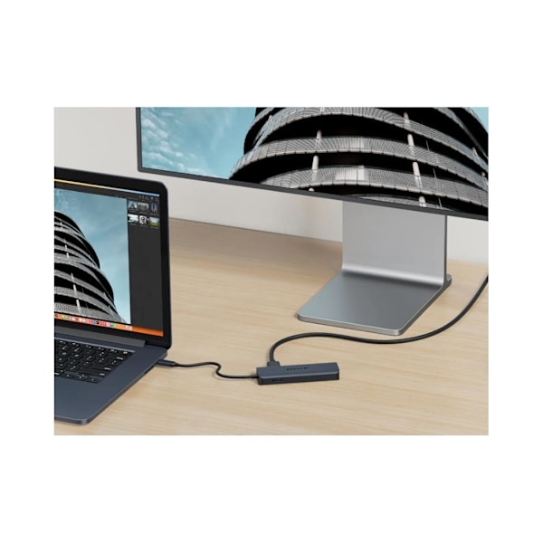Hyper, HyperDrive EcoSmart Gen.2 Universal USB-C 6-in-1 -keskitin, jossa 100 W PD Power Pass-thru
