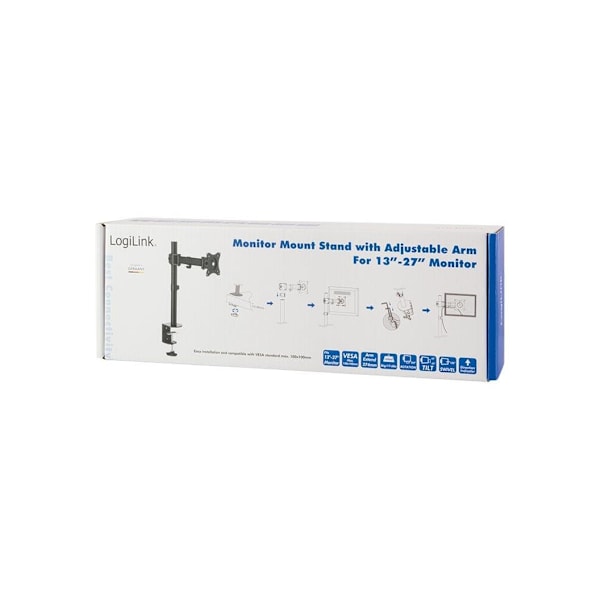 Logilink, BP0020 Monitor Skrivebordsmontering, 13"-27", arm 274mm