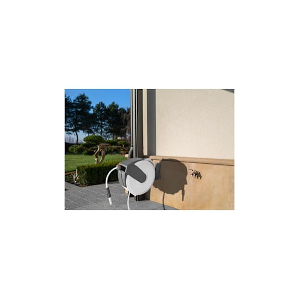 Automatisk slangetromlesæt WHITE LINE 1/2" 35m - farveboks White