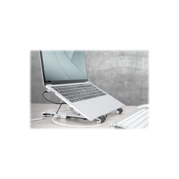 Digitus, variabel notebookstander med integreret USB-C-hub, 5 porte, DA-90424