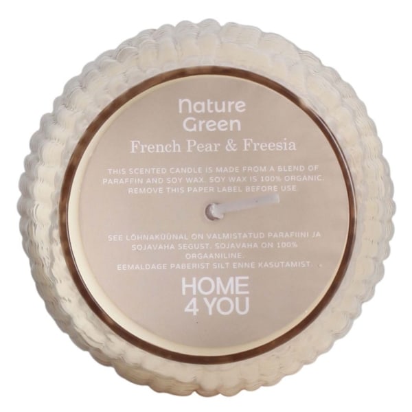 Doftljus i glas NATURE GREEN H10,8cm, French Pear & Freesia