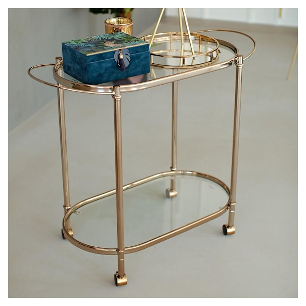 Serveringsvagn GENUA 88x39xH76cm, gyllene