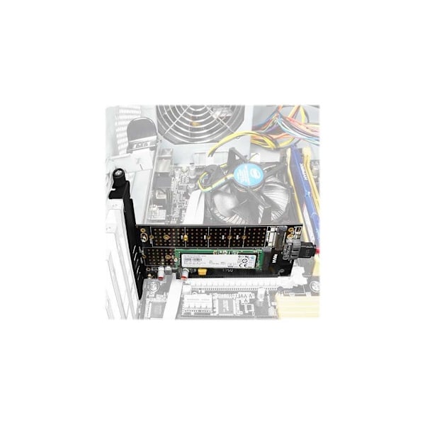 AXAGON, PCI-Express x4-adapter for å koble opptil to M.2-disker til en datamaskin, PCEM2-D