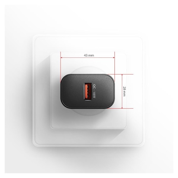 AXAGON, Vegglader 1x port USB-A, QC3.0/AFC/FCP/Apple, 18W, ACU-QC18