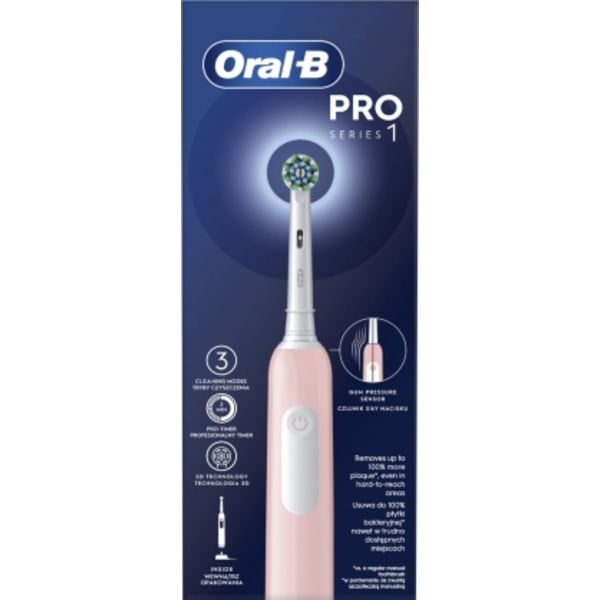 Elektrisk tandborste D305.513.3 Pro Series 1 Pink Cross Action, Oral-B
