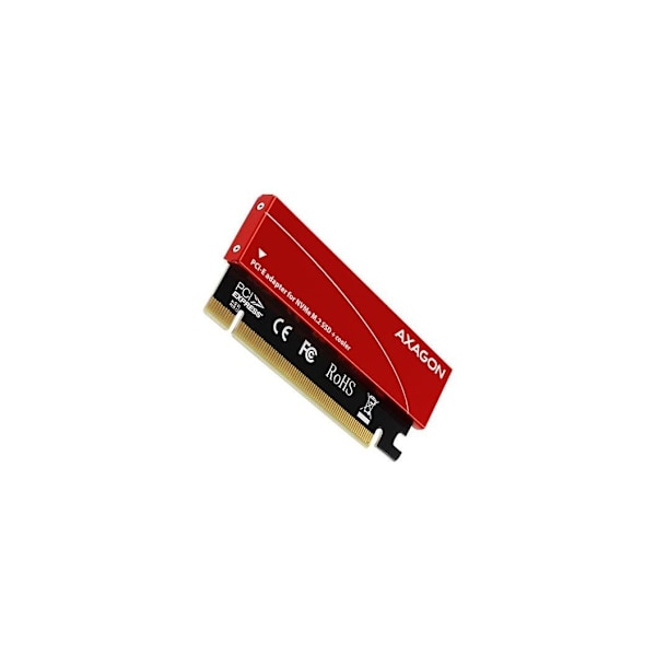 AXAGON, PCI-Express x16 sisäinen sovitin NVMe M.2 SSD:n liittämiseen pöytäkoneeseen, PCEM2-S musta, Punainen