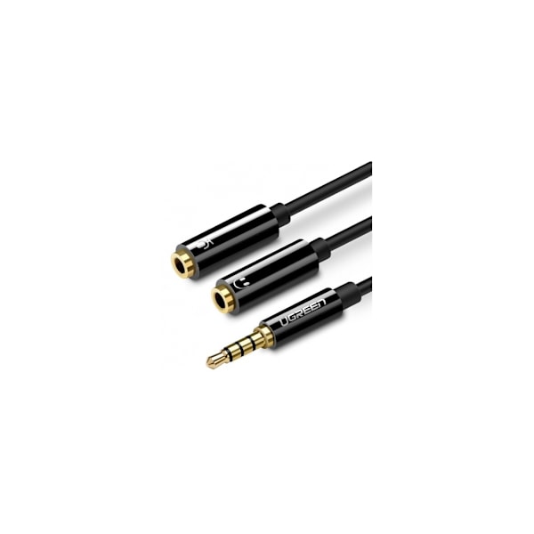 Liitäntätarvikkeet, AV141 3,5mm (uros) - Dual 3,5mm (naaras) Headset Splitter Black, Ugreen