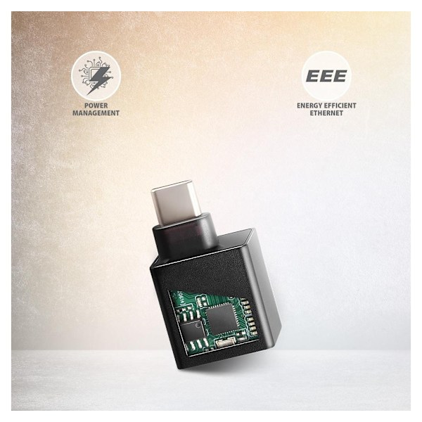 AXAGON, ADE-MINIC Miniatur aluminium USB-C 3.2 Gen 1 Gigabit Ethernet 10/100/1000 Mb/s adapter med automatisk installation