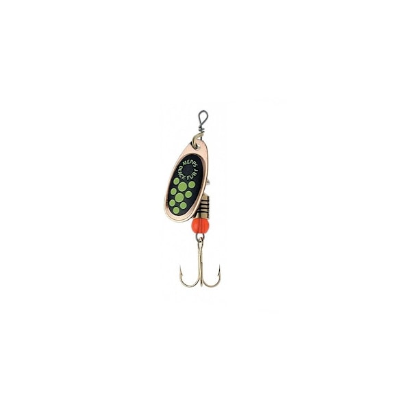 Spinner MEPPS AGLIA, BLACK FURY-2 4,5g kobber/chartreuse prikker