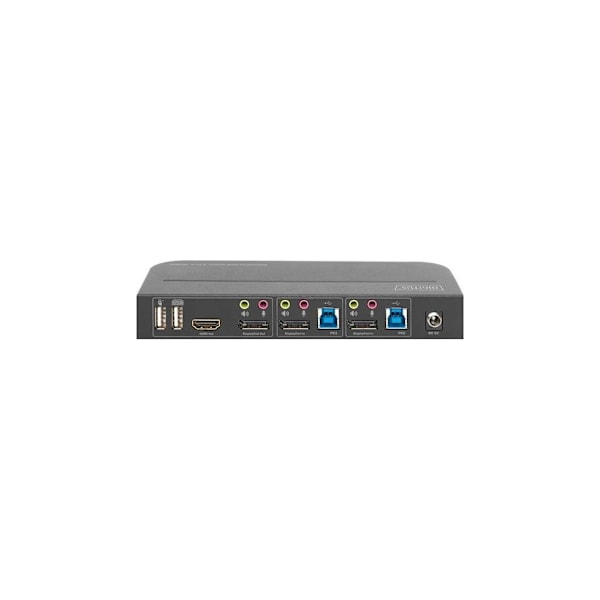 Digitus, KVM-switch, 2-portar, 4K60Hz, 2 x DP in, 1 x DP/HDMI ut, DS-12850