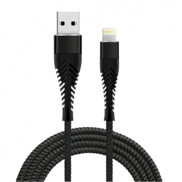Fishbone USB-A - Lightning 30 W / 3 A / 1,5 m musta, fuusiotarvikkeet
