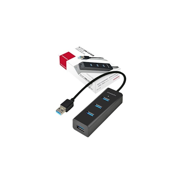 AXAGON, fireports USB 3.0-hub med hurtiglading og strømstøtte, HUE-S2B