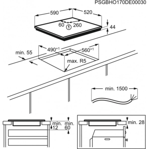 Inbyggd induktionshäll CIR60433, Electrolux