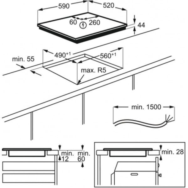 Built-In Induction Hob, IAE64431FB, AEG