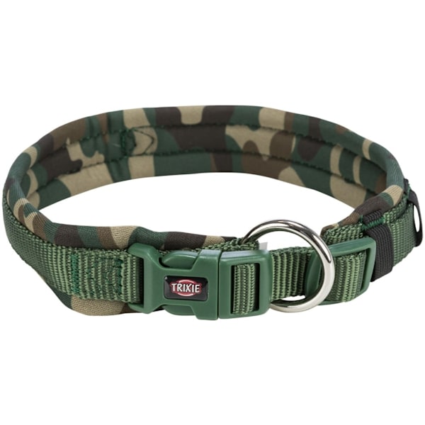 Premium krave, ekstra bred neopren polstring, M–L: 42–48 cm/20 mm, camouflage/grøn