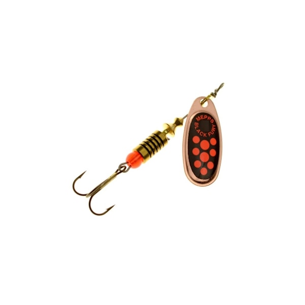 Spinner BLACK FURY-2 4,5g kobber/orange prikker