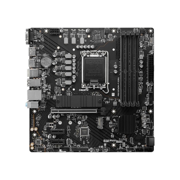 Hovedkort, Msi, intel b760 express (lga1700, micro-atx, minne ddr4, minnespor 4, 2xpci-express 1x, 1xpci-express 16x, 2xm.2)