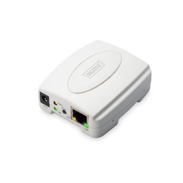 Digitus, USB-utskriftsserver, 1-port 1x RJ45, 1x USB A, USB 2.0, DN-13003-2