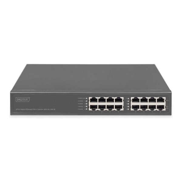 Digitus, 8-porttinen Gigabit Ethernet PoE Injector, 802.3bt, 250 W, DN-95118