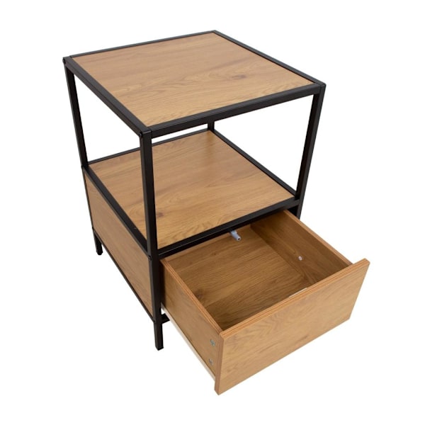 Sidebord/natbord HEDVIG 40x40xH59cm, ask/sort