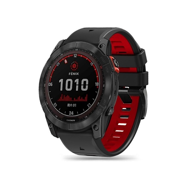 Tech-Protect urrem IconBand Pro Garmin fenix 3/5X/3HR/5X Plus/6X/6X Pro/7X, sort/rød