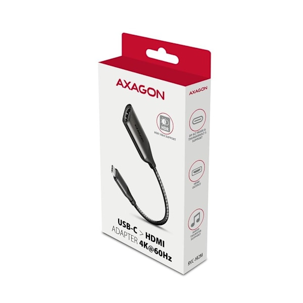 AXAGON, USB-C till HDMI, Aktiv omvandlare