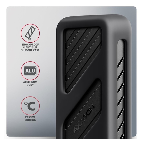 AXAGON, USB-C 20 Gbps - M.2 NVMe SSD ARMOREED Box, EEM2-20G