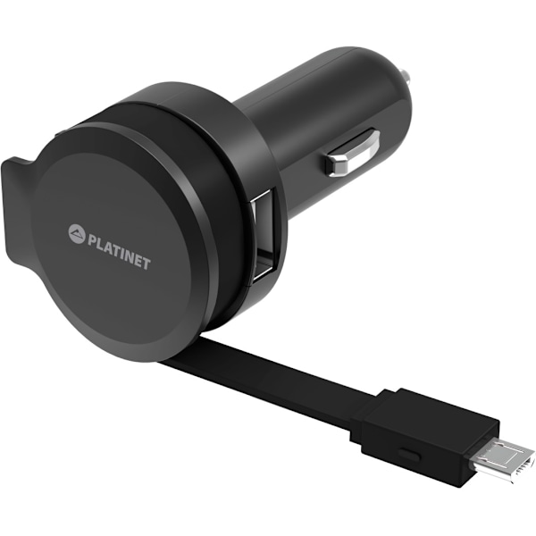 Platinet-autolaturi 1xUSB 2,4A + microUSB-kaapeli (44650)