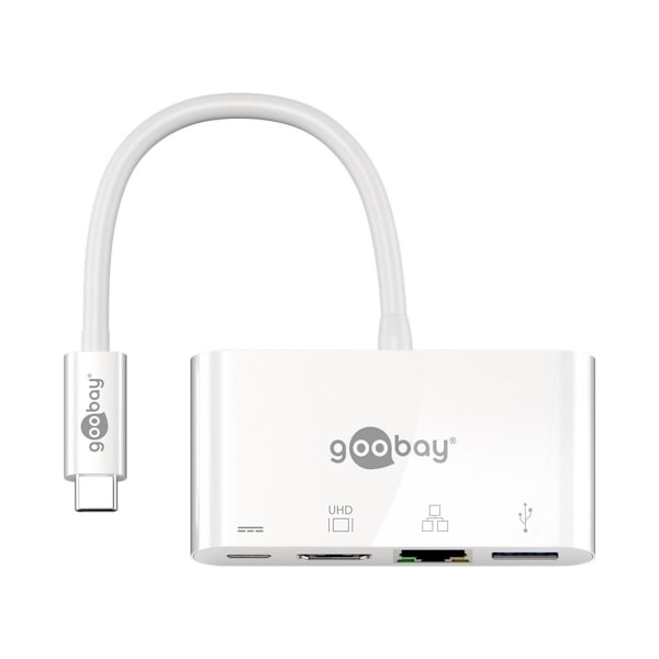 Goobay, USB-C Dock, USB-C Multiport Adapter (HDMI + Ethernet, PD), 62105