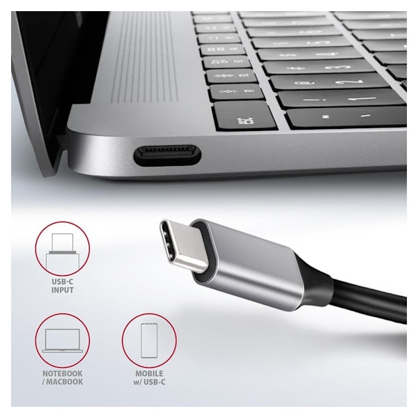 AXAGON, SuperSpeed ​​USB-C COMBO 6i1 Hub, HMC-6GL