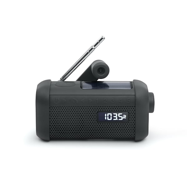 Muse, bärbar solradio med vev och ficklampa, MH-08 MB