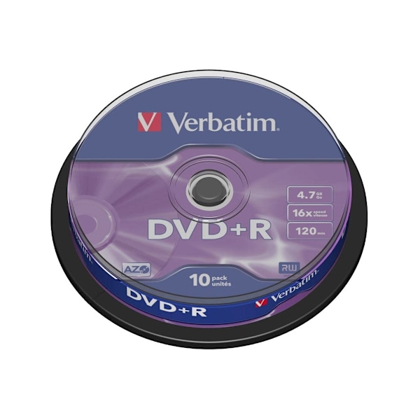Verbatim DVD+R Matt Silver 4.7GB 16x 10kpl kara